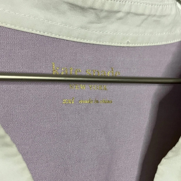 Kate Spade Stripe Polo Knit Tee Frozen Lilac Purple Yellow XXL - Picture 4 of 6